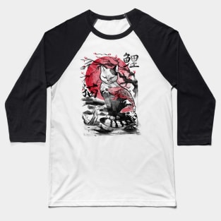 Japanese cat print Baseball T-Shirt